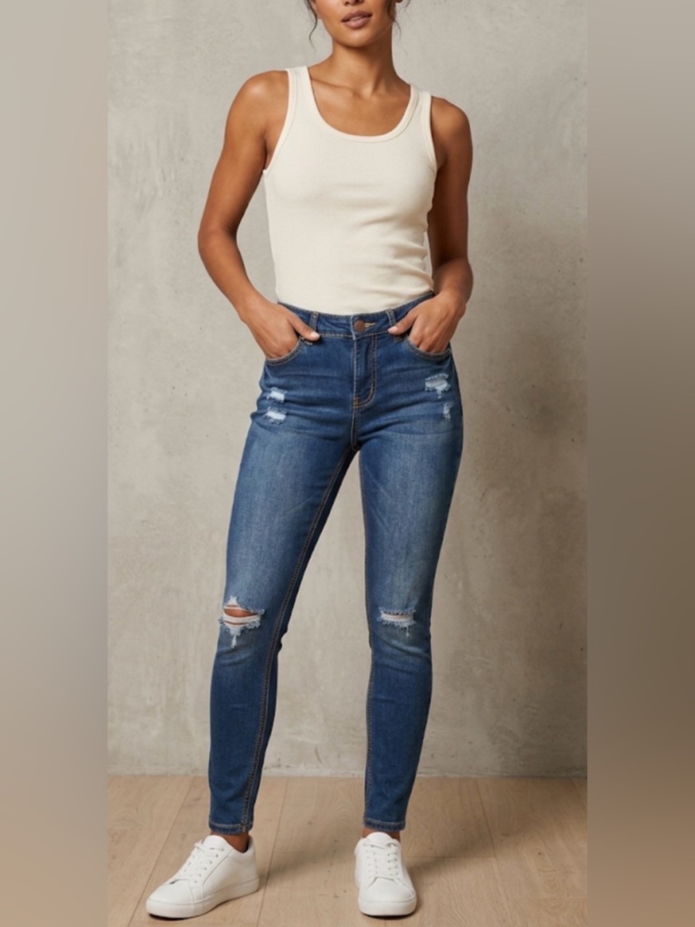 Y2K Vintage Dollhouse Skinny Jeans with Distressing Size 11